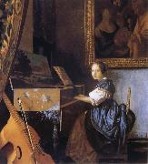 Jan Vermeer Young Woman Seated at a Virginal France oil painting artist